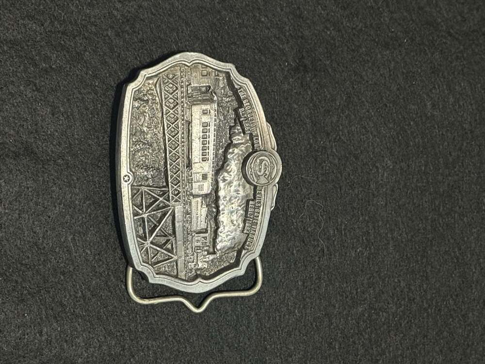 Vintage 1987 Georgetown Loop Railroad Devil's Gate Viaduct Belt Buckle CJ INC